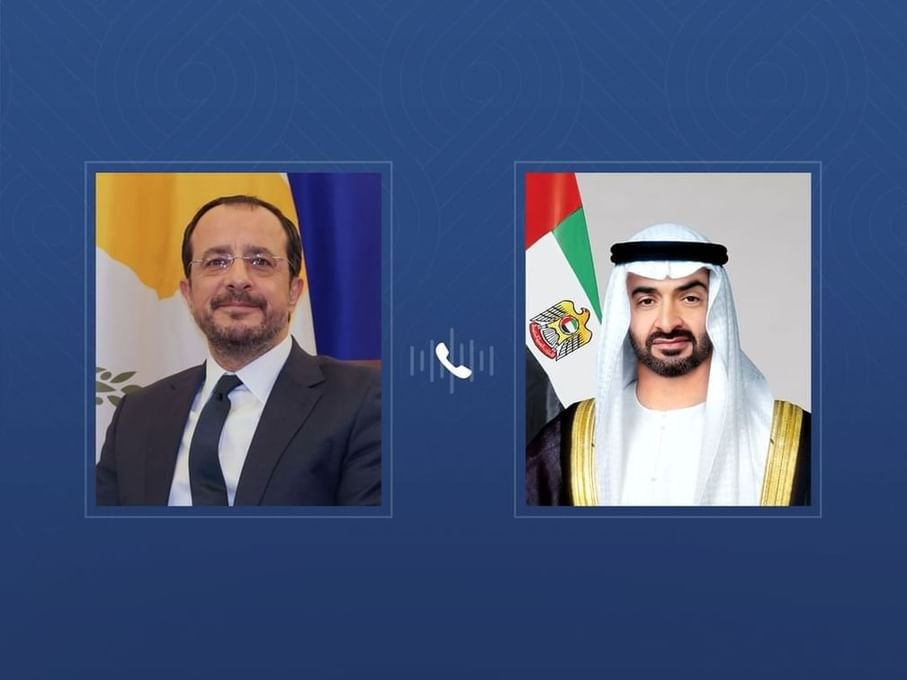 UAE and Cyprus Presidents Discuss Strengthening Cooperation and Middle East Peace Efforts