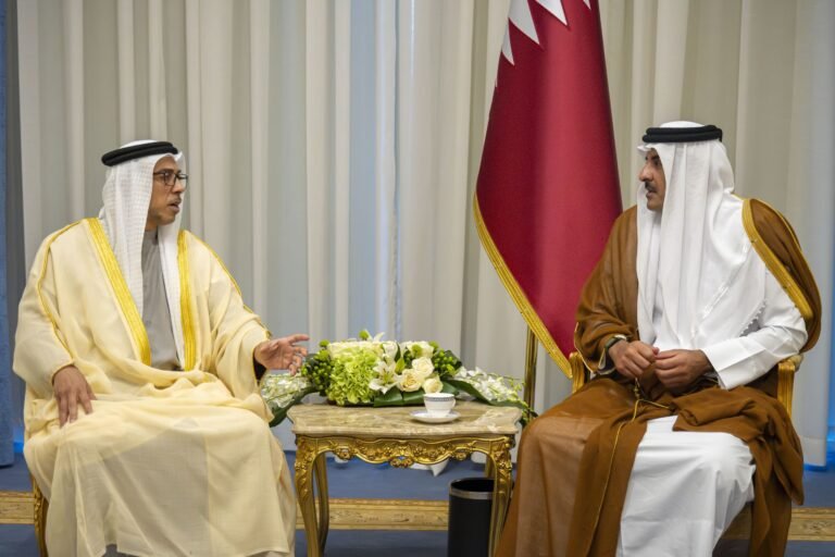Sheikh Mansour bin Zayed and Emir of Qatar Discuss Strengthening UAE-Qatar Relations at Sharm El-Sheikh Summit